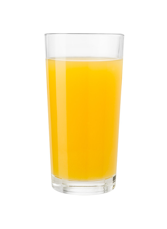 橙汁,玻璃杯,背景分离,分离着色,白色,果汁,垂直画幅,无人,饮料,橙子