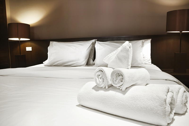 毛巾,床,宾馆套房,酒店,豪华酒店,枕头,卧室,住宅房间,华贵,水平画幅