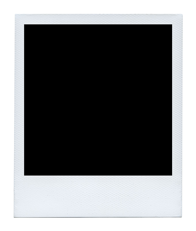空白的,白色背景,分离着色,一次成像照相机,即时成像,宝丽莱,黑影照片,20世纪风格,垂直画幅,正面视角