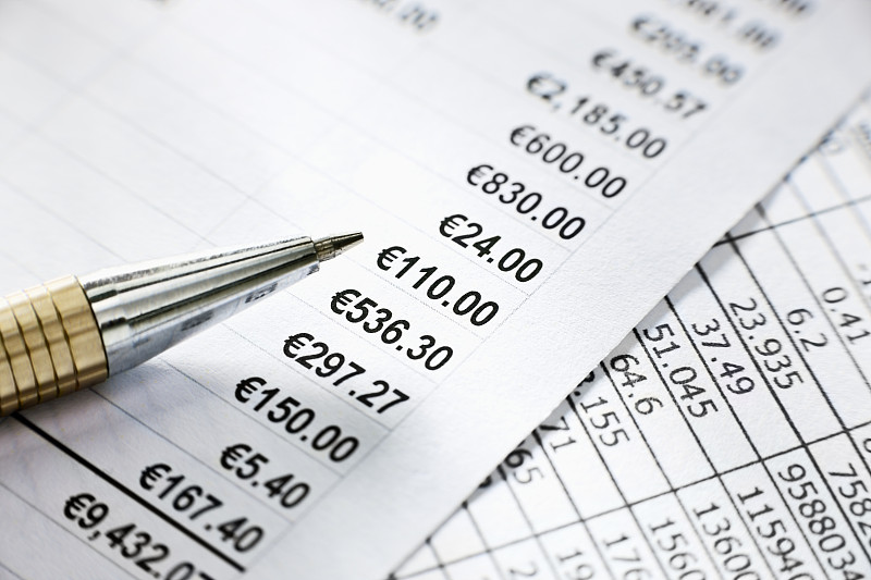 报告,金融,水笔,会计科目,银行对帐单,水平画幅,高视角,无人,特写,文档