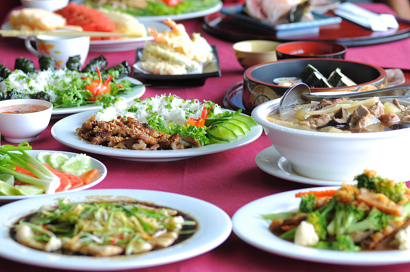 东方食品,中国食品,晚餐,餐具,选择对焦,水平画幅,无人,开胃品,膳食,泰国
