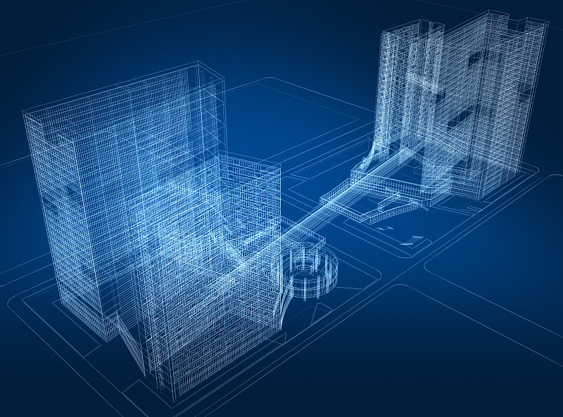 建筑,三维图形,抽象,办公园区,未来,新的,绘画插图,文档,居住区,都市风景