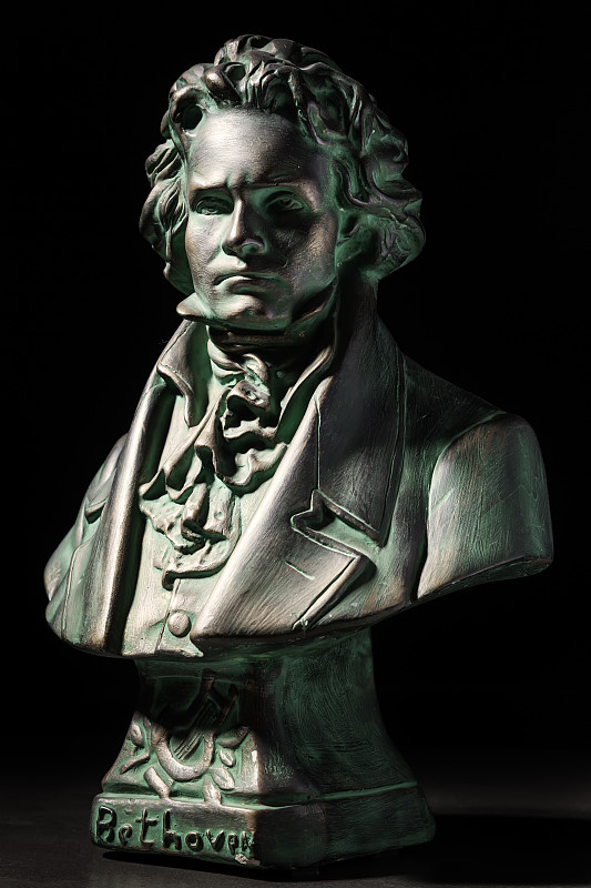 雕塑,贝多芬,黑色背景,垂直画幅,作曲家,人的脸部,职权,音乐人,摄影