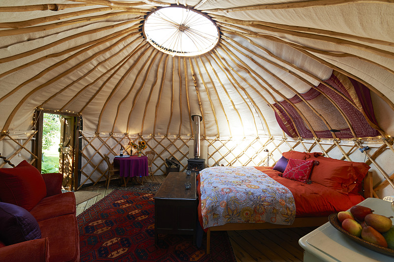 蒙古包,旅游目的地,室内,空的,豪华露营,帐篷,夏令营,华贵,休闲活动,水平画幅