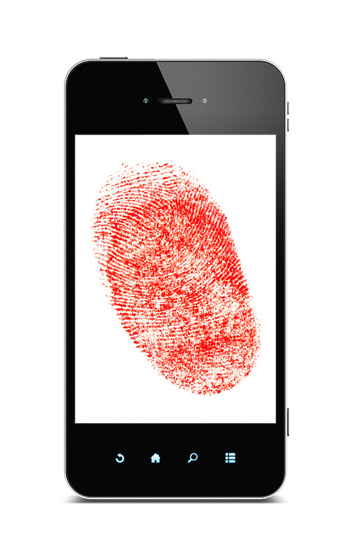 指纹,智能手机,背景分离,拇指指纹,法学,条形码阅读机,痕迹,食指,垂直画幅,计算机软件