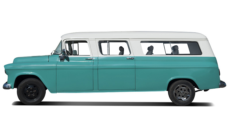 篷车,1950-1959年图片,旅行车,掀背车,轿车,载人车,面包车,水平画幅,剪贴路径,无人