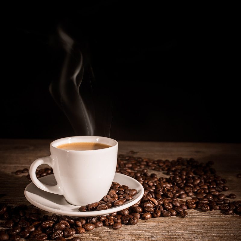 杯,咖啡,热,蒸汽,咖啡杯,烤咖啡豆,浓咖啡,咖啡馆,烟,褐色