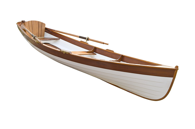 独木舟,水,桨,水平画幅,木制,无人,白色背景,背景分离,船,业余爱好