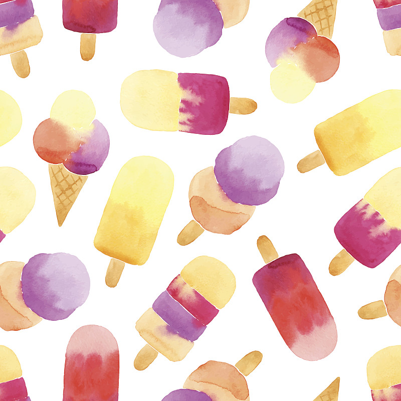 冰淇淋,式样,多色的,纺织品,樱桃,绘画插图,符号,奶油,夏天