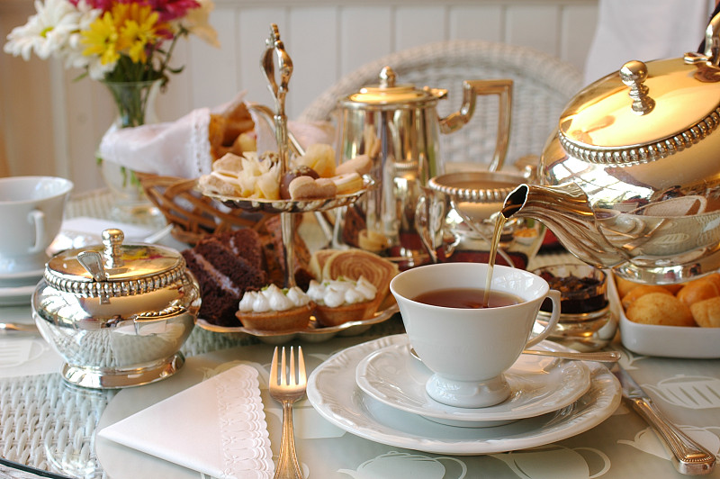 下午茶,茶,杯,桌子,茶话会,英格兰,红茶,华贵,餐具,水平画幅
