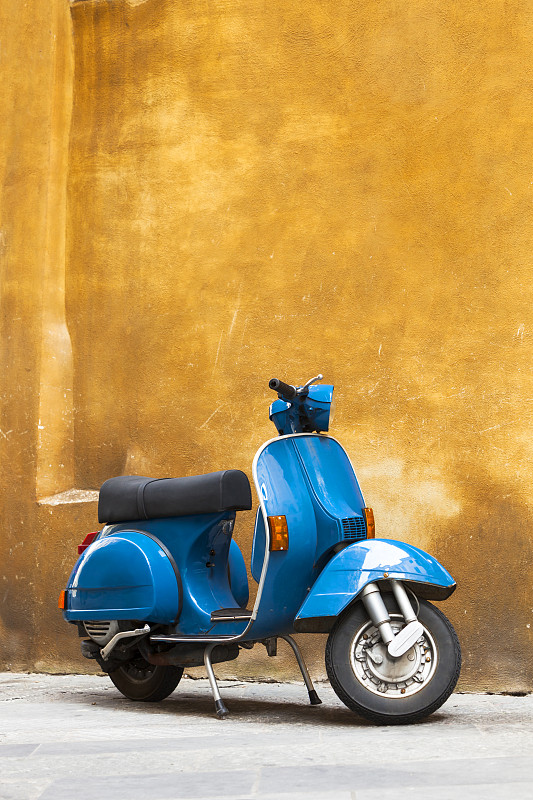 小型摩托车,意大利,托斯卡纳区,黄色,墙,蓝色,摇滚乐,经典,罗马,,米兰