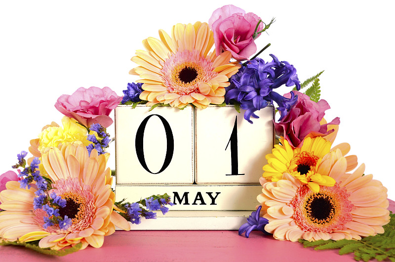 日历,国际劳动节,仅一朵花,桌子,水平画幅,橙色,木制,无人,历日,五月