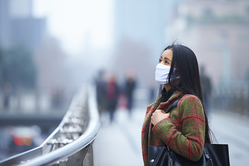 面罩,雾,城市,青年女人,衣服,风,成都,四川省,水平画幅