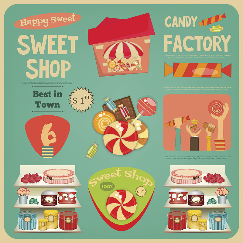 棒棒糖,商店,糖果店,绘画插图,甜点心,布告,糖果,矢量,蛋白杏仁饼,糖