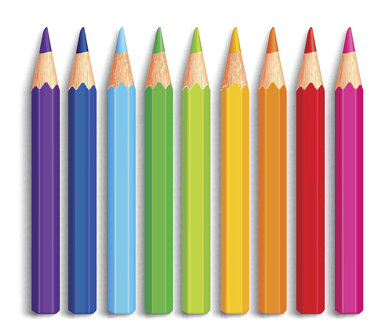 蜡笔,铅笔,三维图形,有色粉笔画,彩色铅笔,学校用品,彩色图片,纹理效果,部分,一个物体