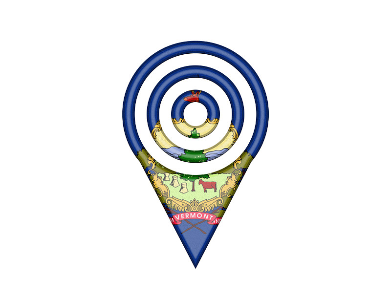 图钉,佛蒙特,美国州旗,指示棒,商业广告标志,旅途,球体,概念象征,珠针,三维图形
