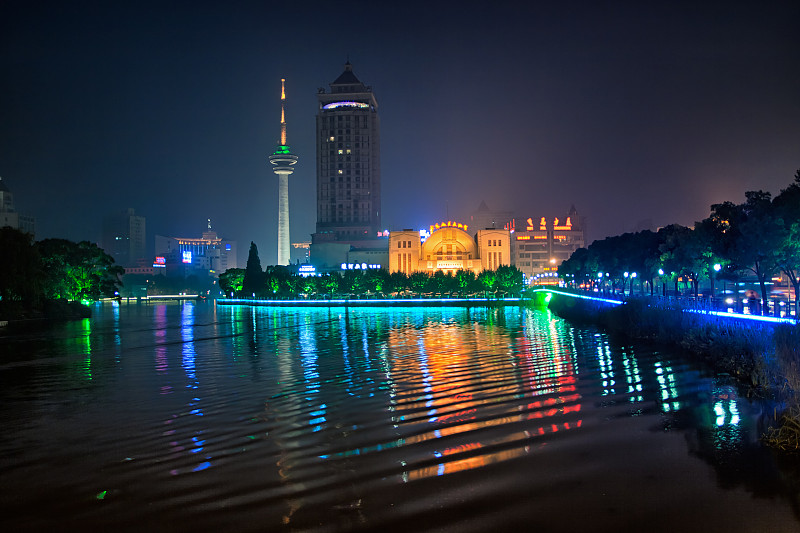 南通,夜晚,江苏省,现代,东亚,波浪,河流,2015年,户外,建筑