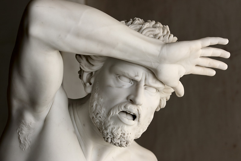 雕像,人的头部,手,恐怖,男人,古典希腊,络腮胡子,艺术,水平画幅,绝望