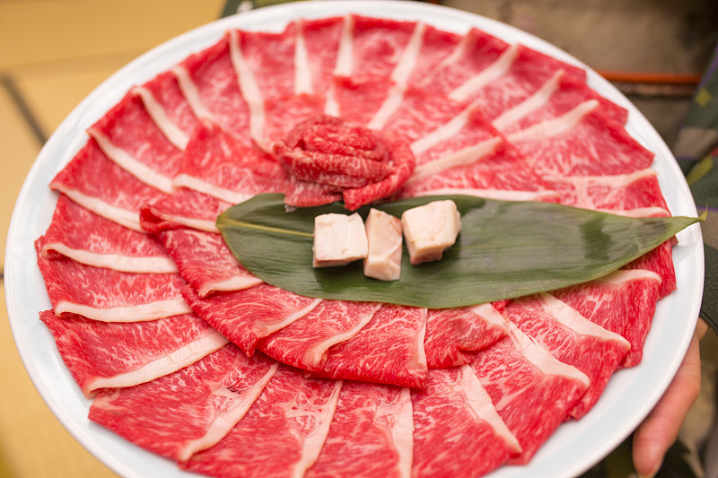牛肉,怀石料理,神户,寿喜烧,餐具,选择对焦,水平画幅,生食,组物体,特写