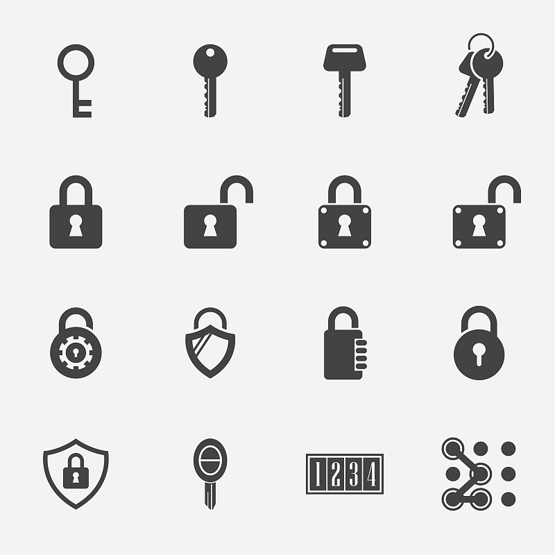钥匙,计算机图标,矢量,按键,挂锁,开锁,易接近性,密码,安防系统,安全