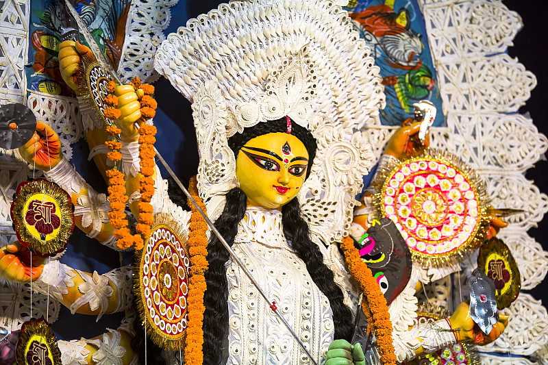 durga,puja,festival,印度人,女神,神,萨拉斯瓦蒂礼拜式,杜尔迦,十胜节,加尔各答,赤土陶器,孟加拉