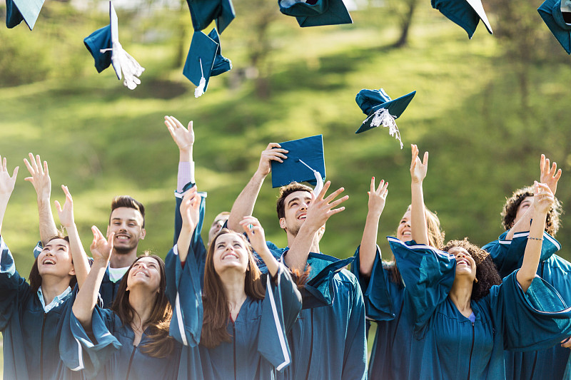 学位帽,大学,大学生,毕业礼服,帽子,学生,水平画幅,半空中,人群,户外