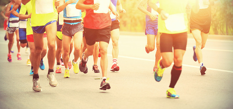 慢跑,马拉松赛跑,市区路,四肢,水平画幅,古典式,腿,户外,运动员,活力