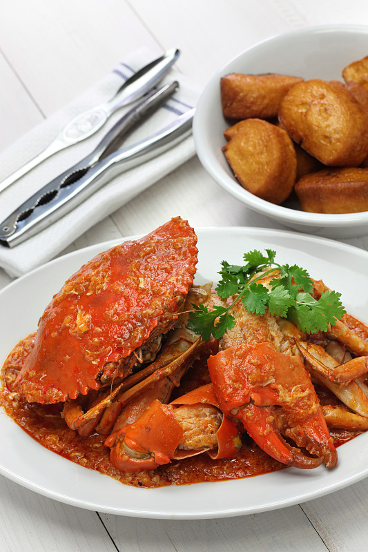 新加坡,辣椒,螃蟹,垂直画幅,椒类食物,膳食,海产,马来西亚,西红柿,芫荽叶