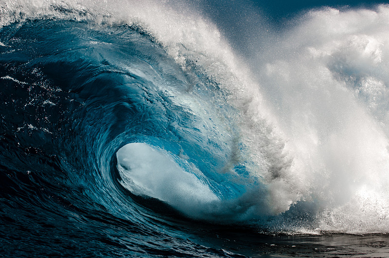 海洋,能源,海啸,暴风雨,巨大的,波浪,自然,水平画幅,无人,蓝色