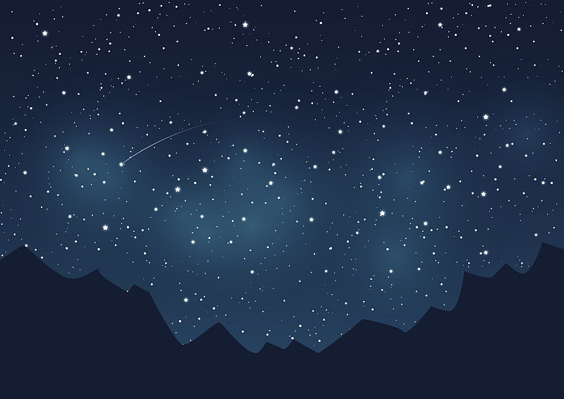 山,背景,星系,太空,天空,星星,夜晚,矢量,无人,绘画插图