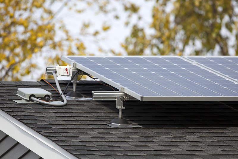 太阳能电池板,居住区,太阳能发电站,太阳能,屋顶,太阳,房屋,留白,新的,外立面