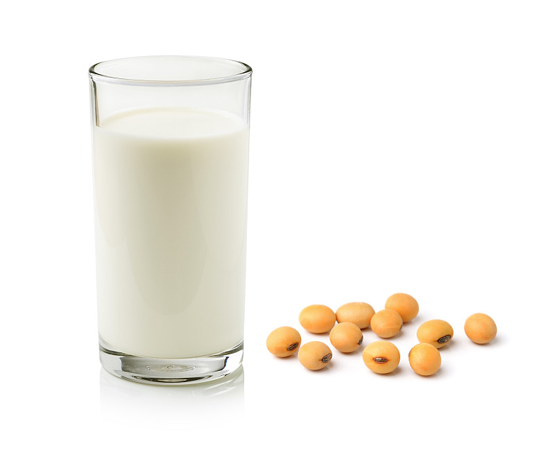 大豆,牛奶,白色背景,豆奶,蛋白质饮料,水平画幅,素食,无人,有机食品,豆科植物