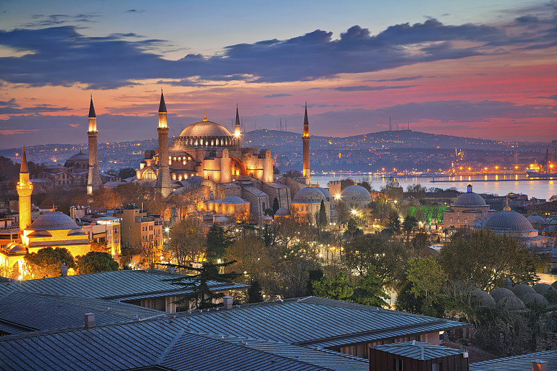 伊斯坦布尔,宣礼塔,,公园,水平画幅,无人,清真寺,户外,都市风景,国际著名景点