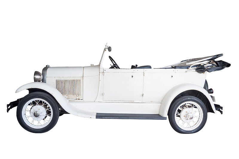 白色,汽车,经典,1920年-1929年,福特,老爷车,敞篷车,古董车,水平画幅,1930年-1939年