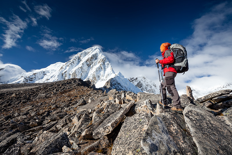 喜马拉雅山脉,徒步旅行,火车,珠穆朗玛峰,尼泊尔,山,坤布,雪,旅行者,2015年