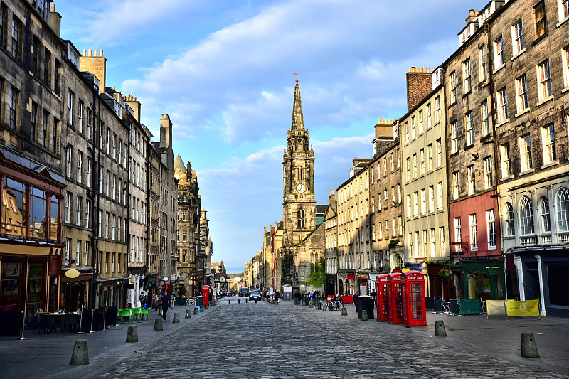 爱丁堡,苏格兰,看风景,古城,酒馆,电话亭,英国,街道,教堂,水平画幅
