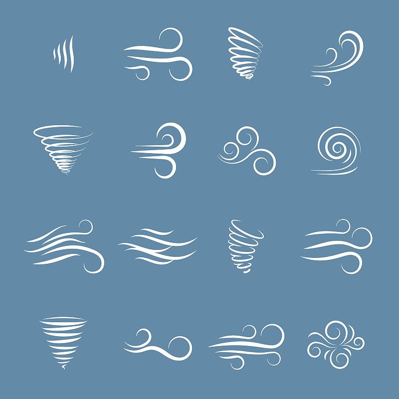 风,矢量,计算机图标,漩涡形,从容态度,波形,条纹,波浪,迅速,计算机图形学