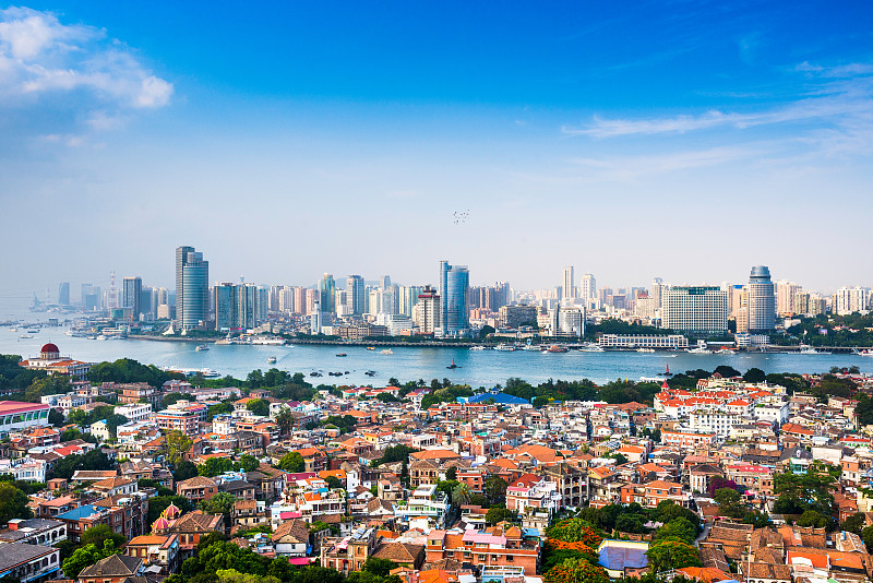 厦门,城市天际线,度假胜地,水平画幅,旅行者,福建省,户外,殖民地式,湖,都市风景