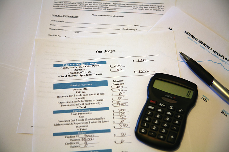 金融,水平画幅,图表,打印单据,无人,计算器,银行业,预算,文档