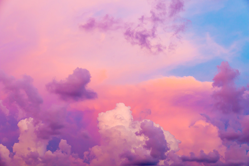 云,色彩鲜艳,紫色,云景,品红色,粉色,戏剧性的天空,天空,非凡的,柔和色