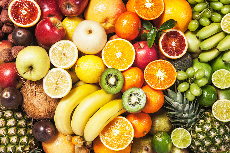 水果,背景,水平画幅,无人,椰子,生食,维生素,异国情调,橙子,柠檬