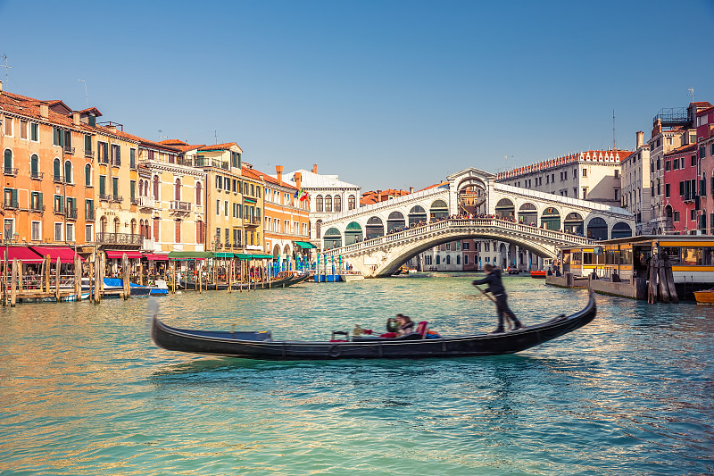 雷雅托桥,威尼斯,水,天空,美,威尼托大区,水平画幅,无人,运河,古老的