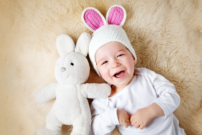 兔子,婴儿,帽子,羊羔,12到15个月,可爱的,复活节,无忧无虑,肖像,一个人