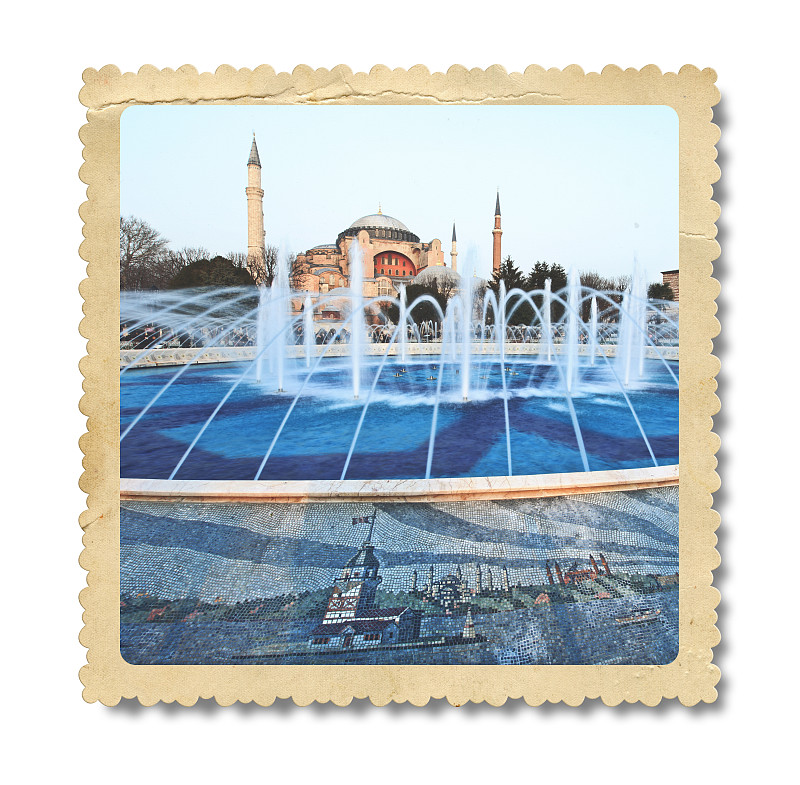 背景分离,耶尼清真寺,少女塔,加拉太塔,一次成像照相机,即时成像,天空,边框,水平画幅