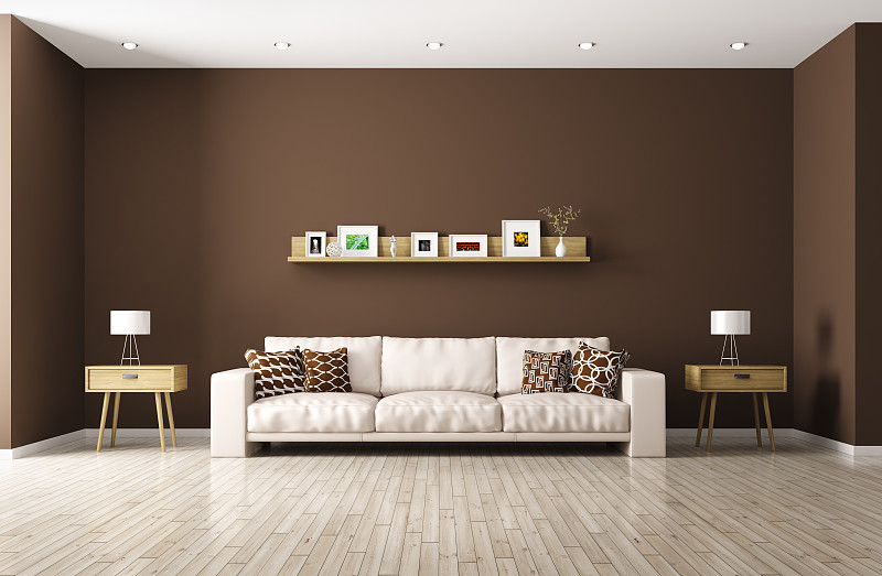 起居室,沙发,三维图形,米色,极简构图,褐色,架子,绘画艺术品,边几,相框