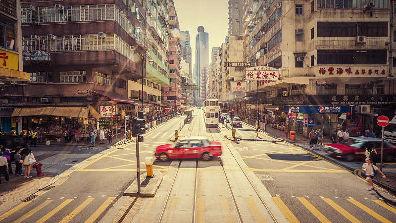 街道,人行横道,古老的,水平画幅,陆用车,古典式,交通,东亚,户外,都市风景