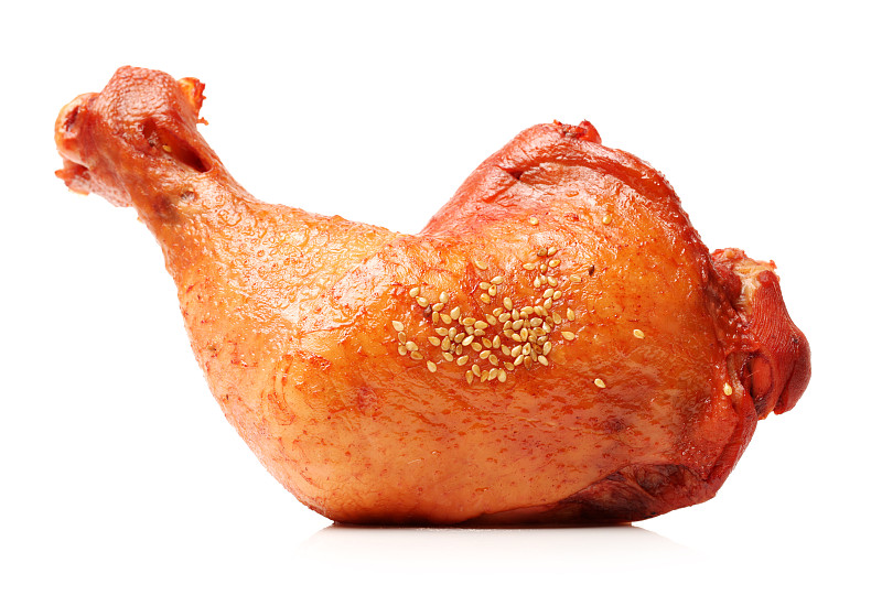 鸡腿,碳烤,饮食,煎鸡肉,水平画幅,无人,烧烤鸡,烤鸡,白色背景,背景分离