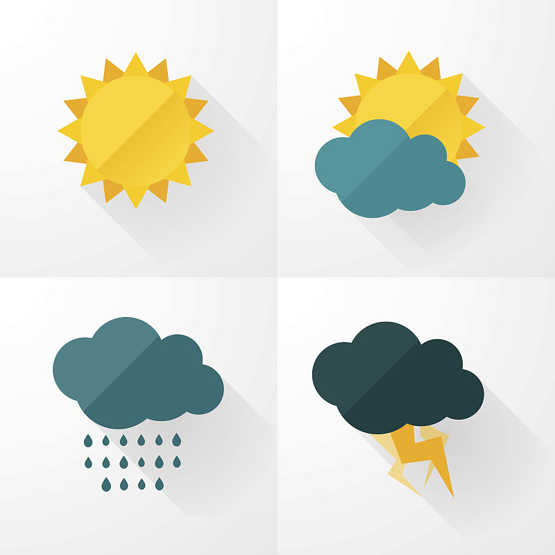 天气,计算机图标,阴影,长的,气象学,多云,暴风雨,雨,日光,晴朗