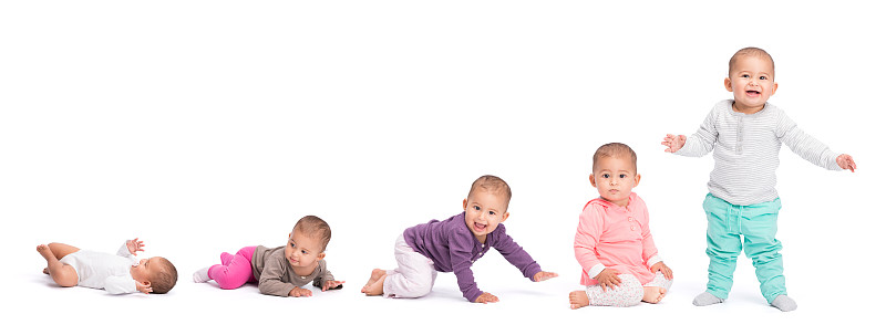 婴儿,仅婴儿,12到23个月,幼儿,脸朝下,新生儿,站起来,6到11个月,跪着,儿童