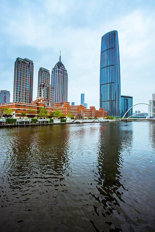 天津市,都市风景,现代,建筑业,河流,海河,垂直画幅,水,工业,技术